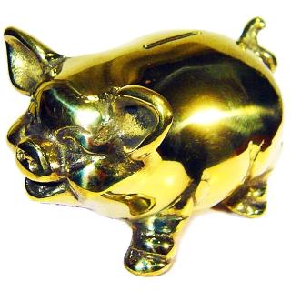 【開運陶源】豬銅雕 撲滿存錢筒(金存錢豬)