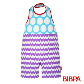 【BIBPA 日本】露背式連身包屁衣 -  日本製(圈藍+紫)