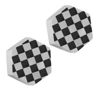 【ROYAL DAMON 羅亞戴蒙】幾何格紋 耳環(KE078)