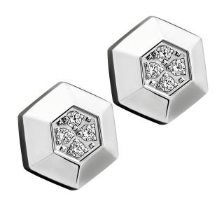 【ROYAL DAMON 羅亞戴蒙】六角立體星 耳環 鑽(KE071)