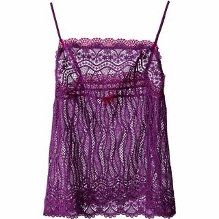【Lofan露蒂芬】薄紗刺繡睡襯衣-紫(IC0902-PUR)
