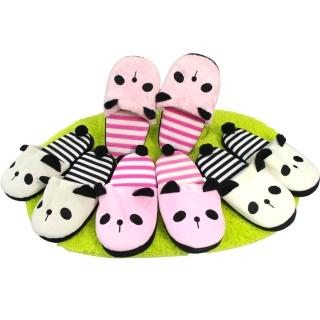 超萌貓熊絨毛拖鞋/居家拖鞋/保暖拖