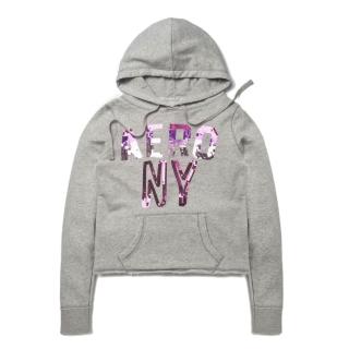 【現貨Aeropostale】女 璀星NY亮片 連帽上衣(灰色)