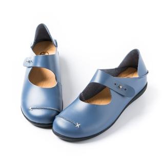 【ALAIN DELON】兩穿式真皮踩腳休閒鞋W7420(2色 駝色 藍色)