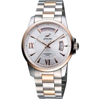 【ENICAR】恆動經典日曆機械腕錶-銀/雙色版/40mm(169-50-338G)