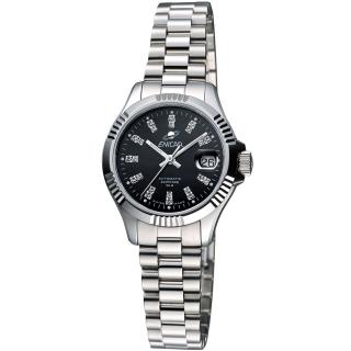 【ENICAR】自動系列璀燦晶鑽機械女錶-黑/銀/28mm(780-50-330aB)