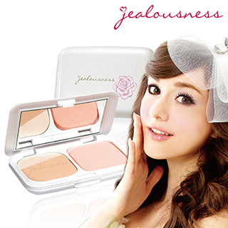 【Jealousness 婕洛妮絲】玫瑰嫩白柔皙兩用粉餅