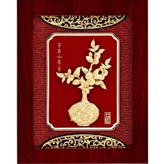 【開運陶源】雅鑑鑫品金箔畫平安系列(柿子/事事如意...27x34cm)