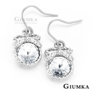 【GIUMKA】圓弧麻花甜美淑女款耳勾式耳環 精鍍正白K   MF00313-2(白)