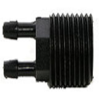 【灑水達人】四分外牙轉兩分雙孔接頭10個一包PVC管專用接內牙滑接頭(黑)