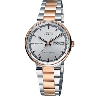 【MIDO】Commander 香榭系列經典機械腕錶-銀x雙色版/33mm(M0142302203100)