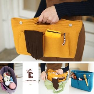 【韓國 invite.L】毛氈質感可手提袋中袋包中包/手機/平板電腦收納幫手(繽紛多彩九色)