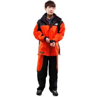 天龍牌 富昇旅行社 momo新重裝上陣F1機車型風雨衣- 橘色+通用鞋套