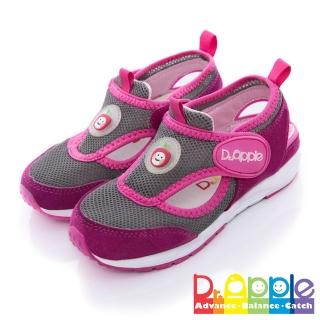 【Dr. Apple 機能童鞋】雙色拼接輕量透氣童鞋(桃)