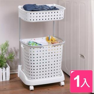 【真心良品】樂活衣物分類收納架-附輪(1入)