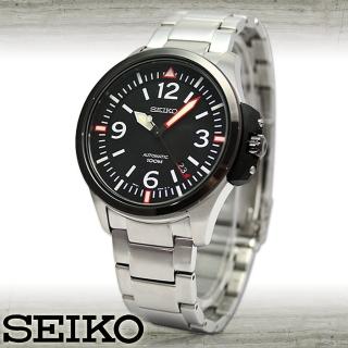 【SEIKO 精工】不鏽鋼錶帶霸氣型/機械男錶(SRP027K1)