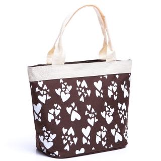 【DF Queenin】日系甜美花紋系列輕便手提肩背包(共3色)