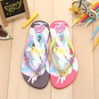 【童鞋城堡】Pony彩虹小馬銀蔥人字夾腳拖鞋(MP0112)