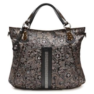 【達賀尊爵】金典四色緹花兩用包(奢華黑)