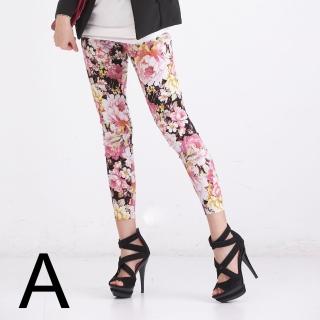 【RH】甜美浪漫立體顯瘦彈力碎花褲(顯瘦修身合身緊身款)