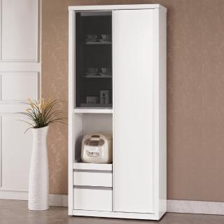 【H&D】卡尼爾6尺高拉門白色餐櫃/收納櫃