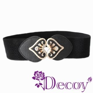 【Decoy】桃心花紋＊水鑽彈性腰封/四色可選
