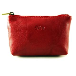 【Sika】義大利時尚真皮拉鍊零錢包A8228-04(魅惑紅)