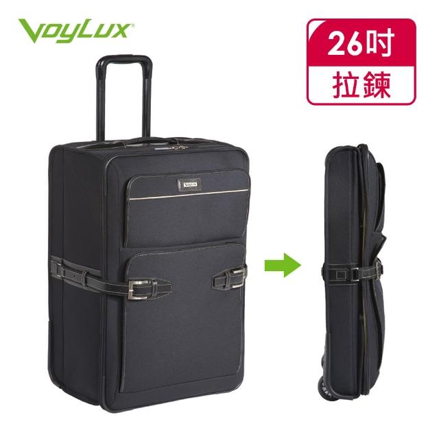 【VoyLux伯勒仕】momo 1台復古都會系列-26吋收折專利行李箱(黑2688204)