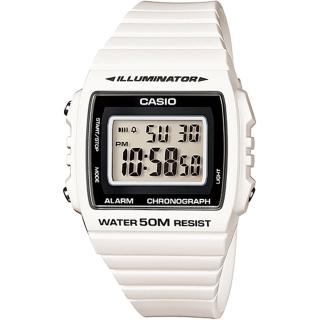 【CASIO 卡西歐】街頭潮流數位電子錶(白色/40mm)