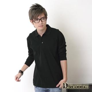 【Dreamming】美式素面網眼長袖POLO衫(共二色)