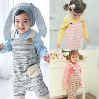 【baby童衣】套裝 小馬包屁衣+圖騰吊帶褲兩件組 47042(共3色)