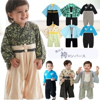 【baby童衣】兒童套裝 寶寶連身衣 男和服套裝 假兩件日式經典造型和服 37303(黑色)