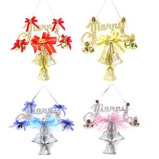 【聖誕節裝飾品】8吋聖誕快樂英文字牌花鐘吊飾(單入)