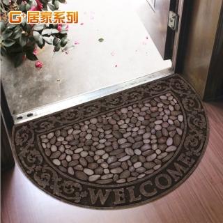 【居家G+】橡膠植絨迎賓戶外地墊腳踏墊(歐風人工仿石款)
