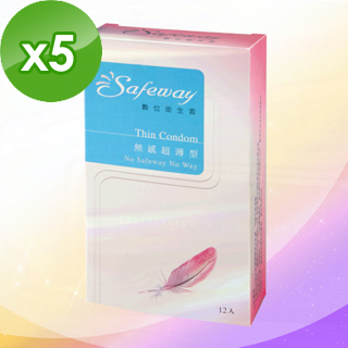 【SAFEWAY】數位衛生套-無富邦 momo 購物網,感超薄型(12入/盒x5)