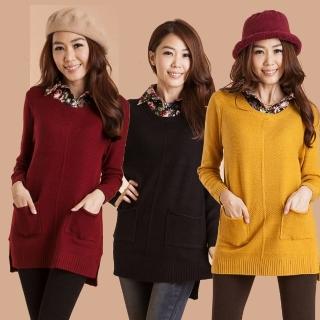 【雪莉亞】日系絨布襯衫領彈性針織上衣(紅色.黑色.黃色)