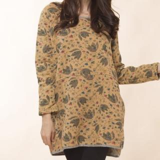 【雪莉亞】超保暖中國風亞麻內刷絨毛上衣(繽紛米色.繽紛綠色)