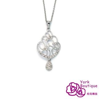 【約克精品】悠悠靡漫施華洛元素晶鑽包銠金項鍊