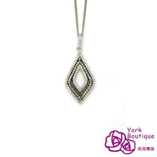 【約克精品】華禮芳伶方晶鋯石包銠金項鍊