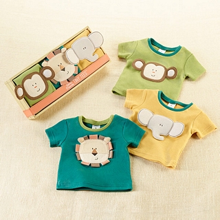 【BabyAspen】BAS 小動物短袖上衣3件組 彌月禮組(#BA16042NA)