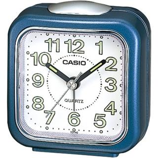 【CASIO 卡西歐】CASIO 復古圓弧輕巧指針鬧鐘-藍(TQ-142-2DF)