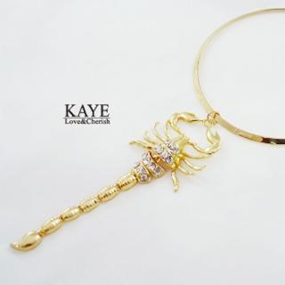 【Kaye歐美流行飾品】大型水鑽天蠍頸飾