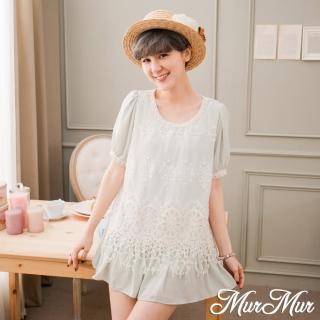 【MurMur】韓國空運。Graceful。華麗布蕾絲領珍珠洋裝(綠)