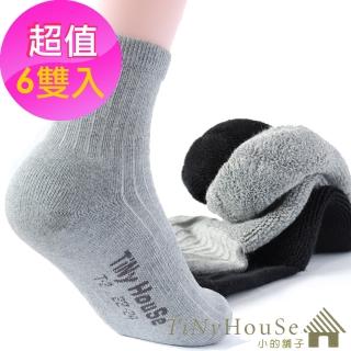 【TiNyHouSe小的舖子】舒適襪 厚底運動襪 超值6雙組入(灰色M/L號 T-02)