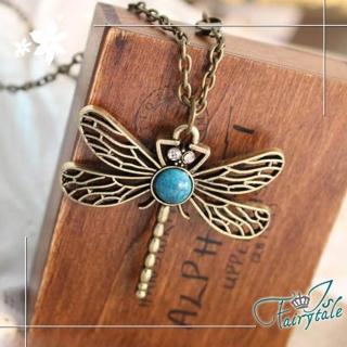 【伊飾童話】鏤空蜻蜓＊古銅長鍊