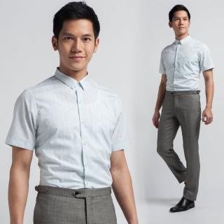 【Christian】微正式層次格紋短袖休閒襯衫_淺綠(RS405-43)