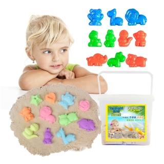 【TUMBLING SAND 翻滾動力沙】1KG外出組(含1KG沙 收納盒 玩沙模具3件組)