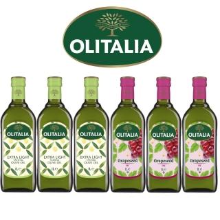 【Olitalia奧利塔】精緻橄欖油+葡萄籽油禮盒組(1000mlx2瓶 x 3組)