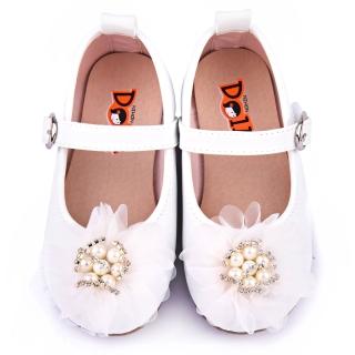 【童鞋城堡】日本娃娃 中童 法式浪漫公主鞋(1127-白)