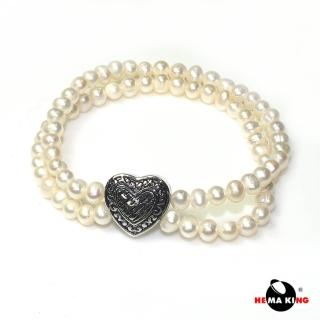 【HEMAKING】5mm 珍珠愛心雙環手鍊